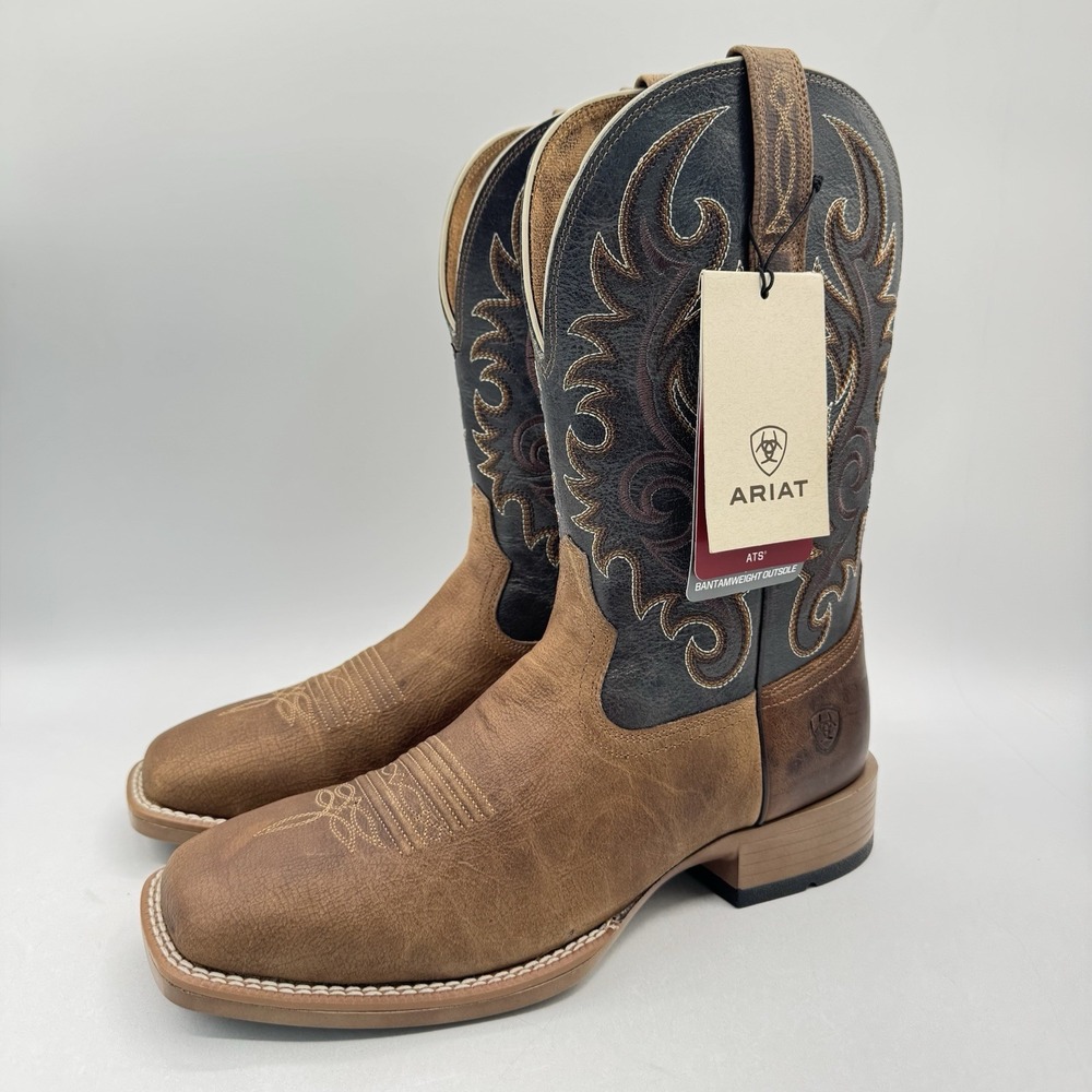 Ariat Lasco Western Boots Men's Size 9 D Blue Leather Bantam Weight - Picture 9 of 16